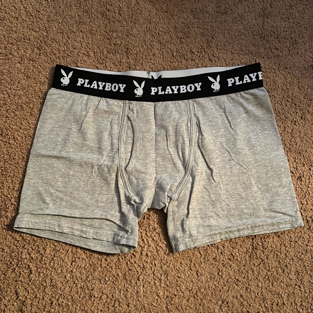 PAC SUN PLAYBOY MENS GREY UNDERWEAR black band boxer breif medium heather